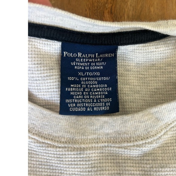 Polo Ralph Lauren Mens Gray Waffle Knit Long Sleeve Shirt XL - Picture 3 of 6